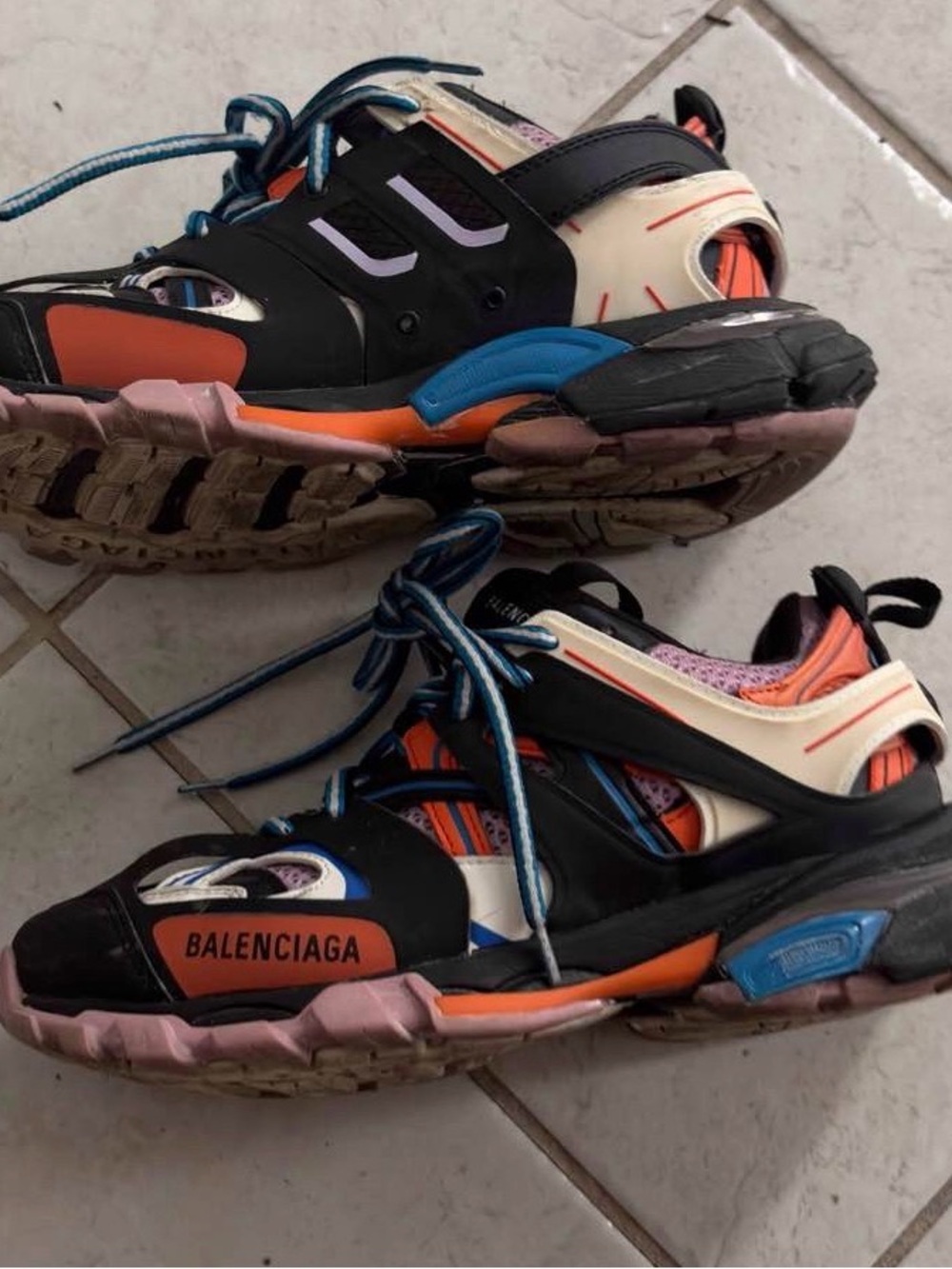 Balenciaga Pink & Black Multi-Accent Track Sneakers - Picture 3 of 3
